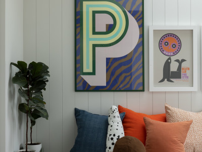 Alex Fulton's trendy beach house is bursting with colour and creativity