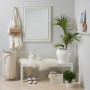 White-on-white in fresh space using tropical plants