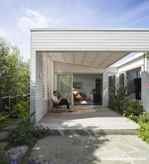 Conservatory in white villa