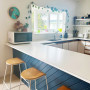 Blue and white kitchen