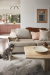 Blushing with pride, interior stylist Amber Armitage has a modern take on classic Kiwi bach colours