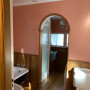 bathroom, arch, coral 