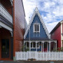 exterior, vintage house, blue house