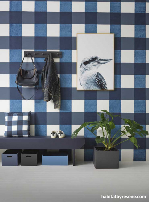 resene indian ink, plaid, plaid walls