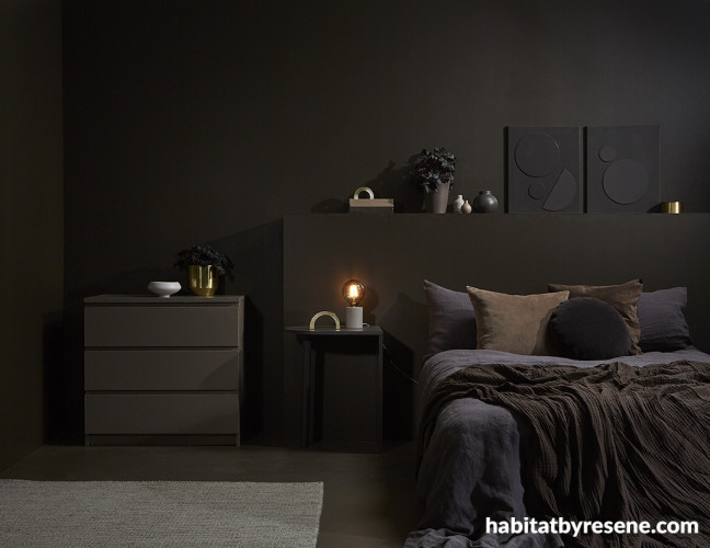 Resene dark bedroom