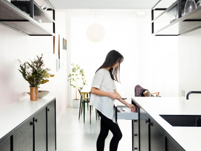 Former chocolate factory with a sinister history transformed into an elegant, light-filled apartment