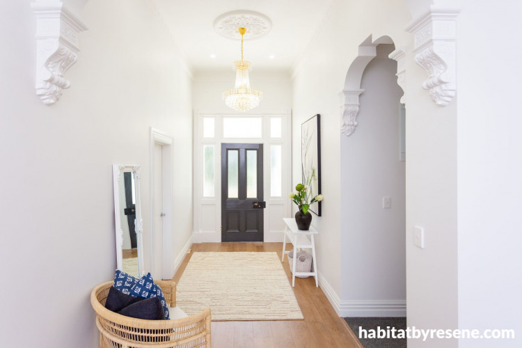 entranceway, villa, crisp, white