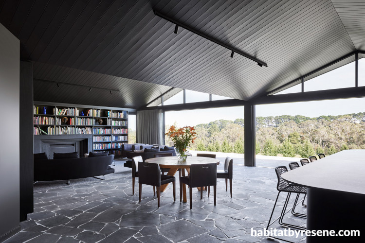 Black dining room