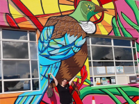 Micaela Van den Berg’s Resene mural livening up Dargaville Public Library