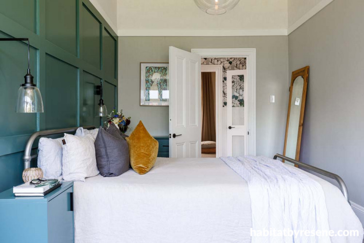 bedroom, villa, blue