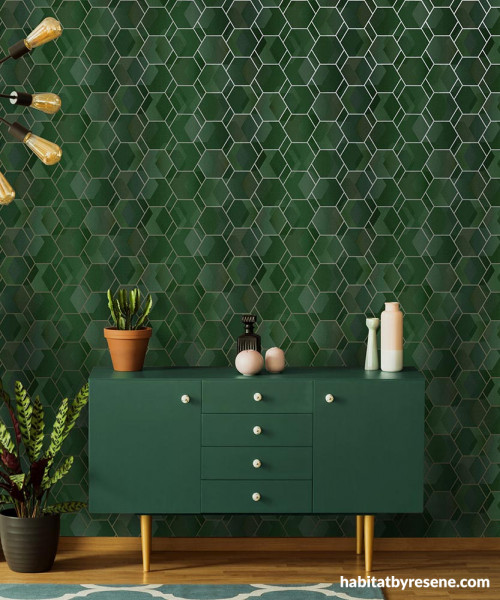 wallpaper, hexagon, green