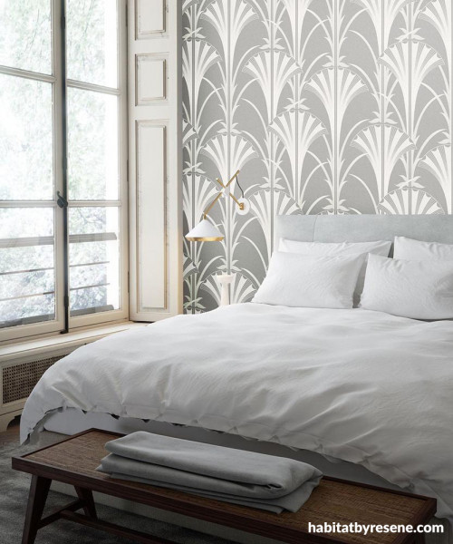 bedroom, wallpaper, neutral