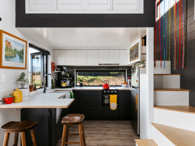 The winner of Tiny House of the Year is dark and delightful in Resene Half Nocturnal The winner of Tiny House of the Year is dark and delightful in Resene Half Nocturnal