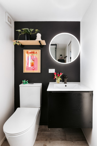 The winner of Tiny House of the Year is dark and delightful in Resene Half Nocturnal The winner of Tiny House of the Year is dark and delightful in Resene Half Nocturnal