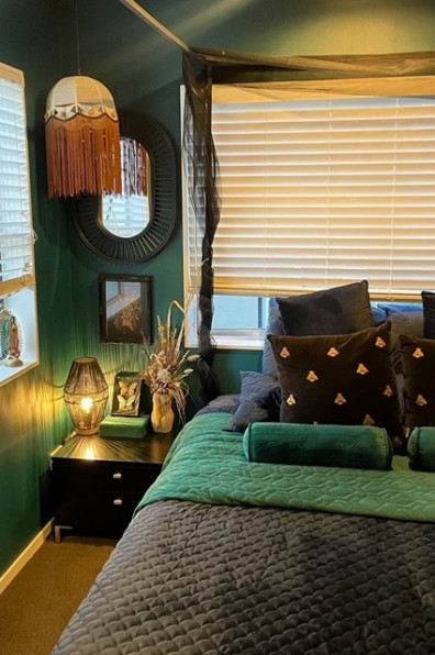 Goth but make it glam: Creative couple go to the dark side with Resene Double Foundry and Resene Permanent Green Goth but make it glam: Creative couple go to the dark side with Resene Double Foundry and Resene Permanent Green