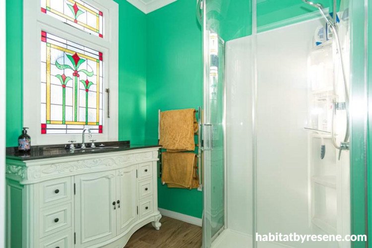 resene home run, bathroom, aqua