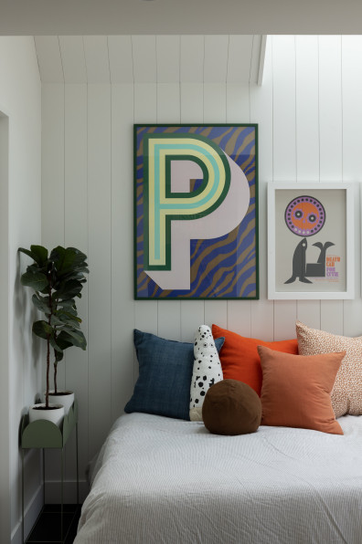 Alex Fulton's trendy beach house is bursting with colour and creativity