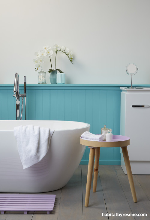 Resene blue bathroom
