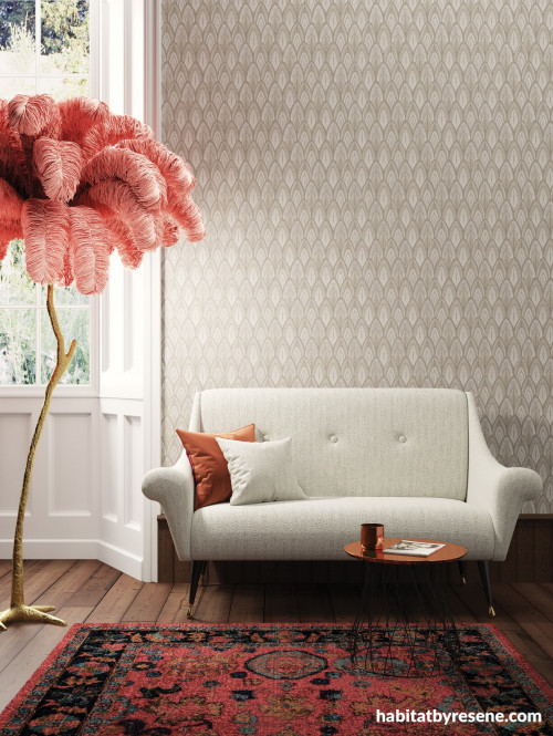 This is the perfect wallpaper if you want to add texture over colour. Resene Wallpaper Collection SUM404 is an elegant choice for living rooms and can be used as a feature or on all four walls.