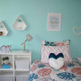 bedroom, aqua blue, children's room
