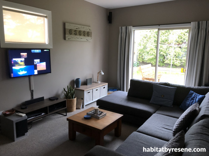 living room, chic, japandi