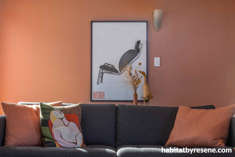 upstairs living space feature wall 