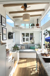 A Hamptons themed tiny home designed by lady tradies creates affordable luxury