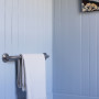 This serene and calm bathroom is painted in the breezy blue of Resene Half Halcyon. This subtle shade is kind on the eyes and inviting for the senses. Design and image by Kate Alexander.