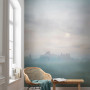 Wallpaper with pastel colours offers a scenic view inside the home