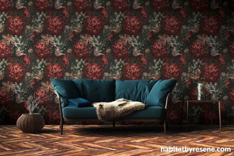 Floral wallpaper creates smart living space