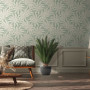 Living area featuring natured-inspired green Resene wallpaper