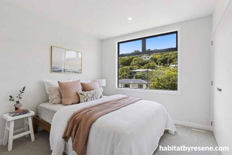 Bedroom painted in Resene White Pointer