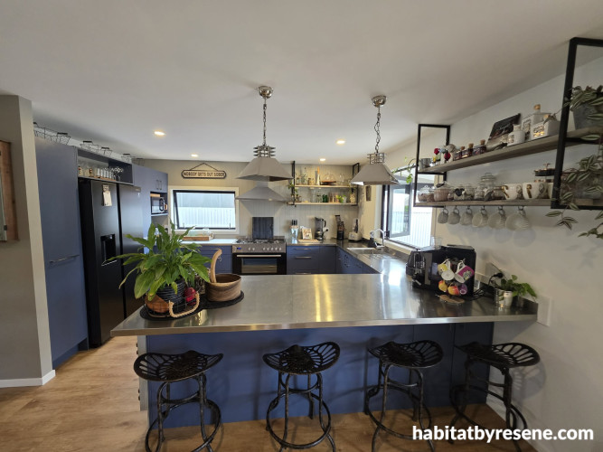 Kitchen featuring walls in Resene White and Half Pravda
