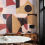 Dining area, dining area featuring statement wallpaper, dining area featuring earthy wallpaper