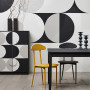 Monochrome dining room, black and white dining room, bold dining room