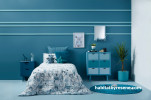 Tonal blue bedroom, blue bedroom, blue boy's bedroom