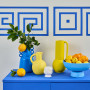 Dining area, Mediterranean-inspired dining area, blue and white dining space