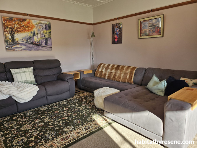 Lounge, lounge featuring dusty pink walls