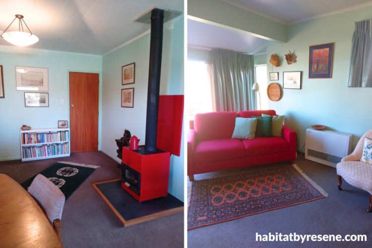 Lounge and dining room, lounge and dining room featuring light green walls