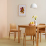 Dining room, dining area featuring 80s-inspired beige tones