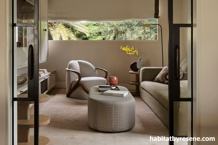 Living area featuring Resene Double Rice Cake