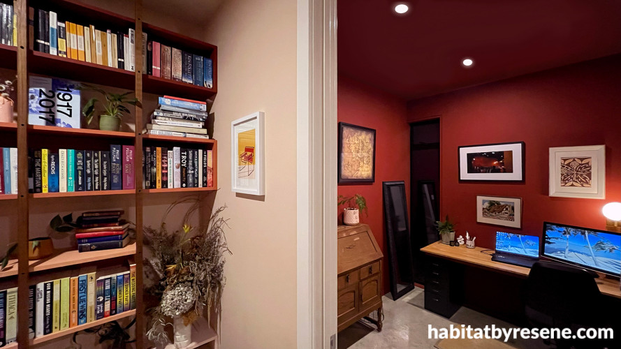 Home office featuring Resene Red Oxide