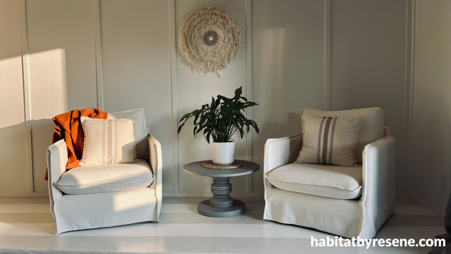 Master bedroom, bedroom featuring Resene Bianca