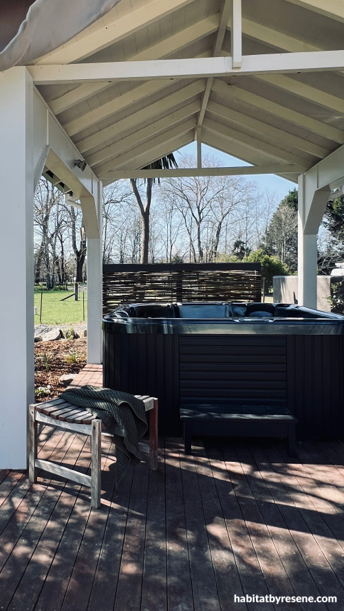 Pergola, outdoor pergola featuring Resene Alabaster