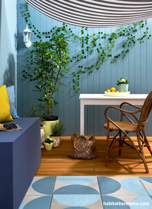 Outdoor patio featuring Resene Halcyon