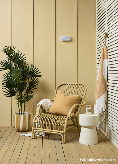 Outdoor patio, outdoor patio featuring Resene Half Putty