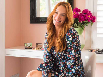 Makeup artist gives her villa a character makeover with bold pops of colour including blush pink