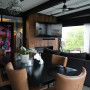 Dining and living area featuring Resene Black White