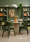 Dining room, olive green dining room, green dining room