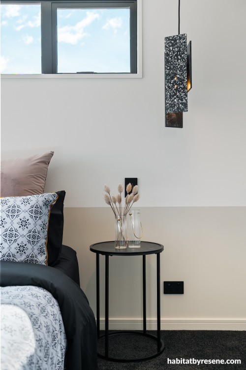 Bedroom, neutral bedroom, bedroom featuring Resene Double Thorndon Cream